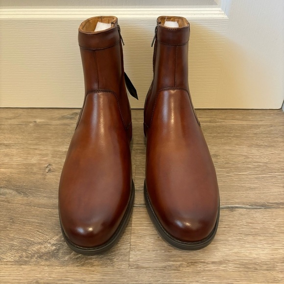 Florsheim Men's Midtown Plain Toe Boot Cognac Brown Leather Size 10.5 Wide NIB - Picture 12 of 12